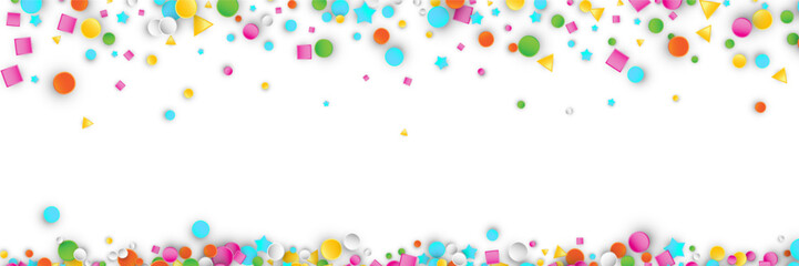 Confetti circles isolated. Round paper party confetti pattern