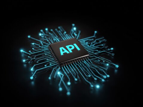 api endpoint icon isolated on a black background