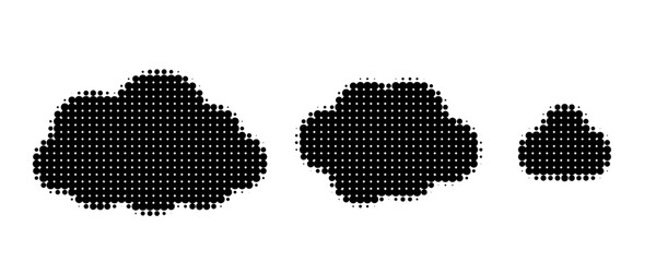 Dot halftone clouds pattern, gradient smoke
