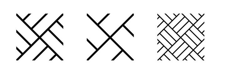 Wood parquet icon, floor tile background