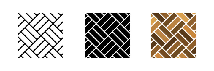 Wood parquet icon, floor tile background