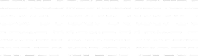 Straight dash line set. Pencil borders design