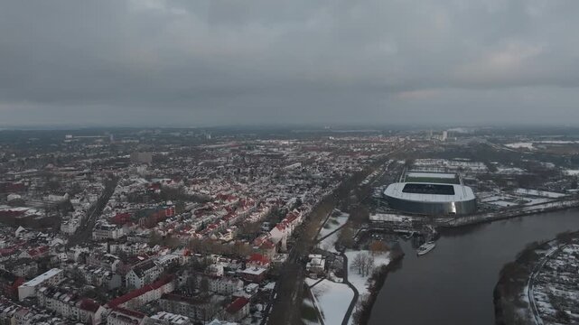 Bremen im WInter 2026 Weser und Innenstadt Osterdeich
