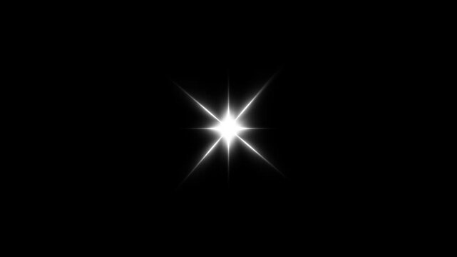 Cartoon Twinkle Stars Glitter Sparkle Loop, Flat Vector Blinking Shining Light Effect on Transparent Background, Magical Festive Overlay with Smooth 4K Animation, Black screen