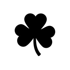 Black 3 leaf clover isolated