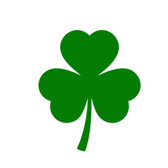Clover isolated,  St. Patrick's Day symbol, clipping path, full depth of field