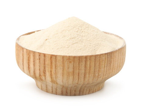 Agar-agar powder in bowl isolated on white
