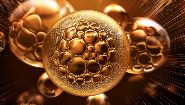 Gold Bubble Molecule Background