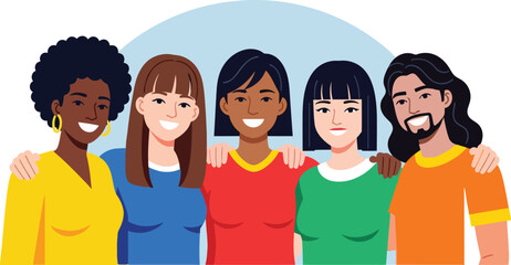 A smiling woman with brown skin and a yellow outfit is depicted © AlShariar