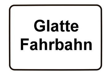 Obraz premium Schild mit der Aufschrift: Glatte Fahrbahn