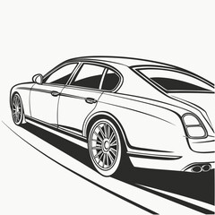 Fototapeta premium Contour-Emphasis Smooth Curve Sedan