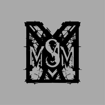 MSM Monogram Letter Logo - Modern Luxury Geometric Shield Design