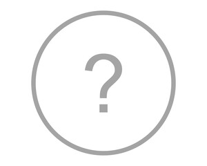 grey question mark icon for help and faq concept isolated on png transparent background