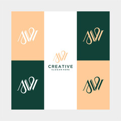 inisial abstrak clasic AW