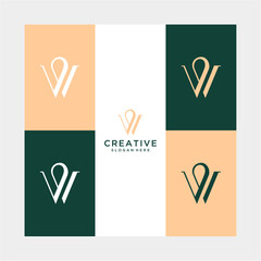 inisial abstrak clasic W