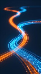 Fototapeta premium Abstract Light Trails Orange and Blue Dynamic Flow