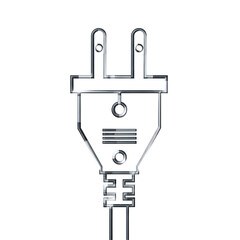 Obraz premium Image of the detailed outline of a two-pin electric plug on a clean background