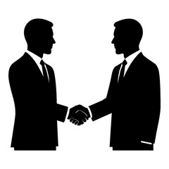 Illustration of two businessmen shaking hands in a professional greeting or agreement