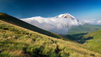 Naklejka premium Mount Dimats Under The Clouds At 2500 Above The Sea Ijevan Mountains Armenia