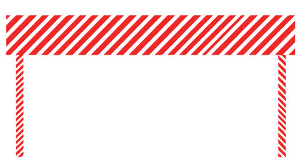 Obraz premium Red and white striped barrier tape on a Transparent Background, indicating restricted area or warning zone with caution.