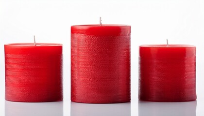 Red Candle On White Background