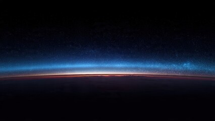 Fototapeta premium Earth's Horizon from Space with Stars