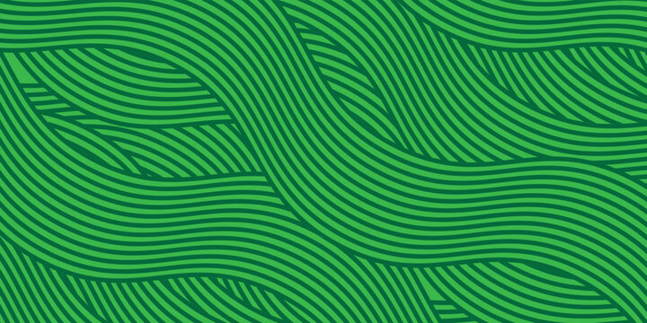 Seamless green vineyard pattern with organic wavy lines of grape fields. Eco‑friendly farm texture, abstract striped landscape, natural agriculture background, botanical vector design for rustic decor
