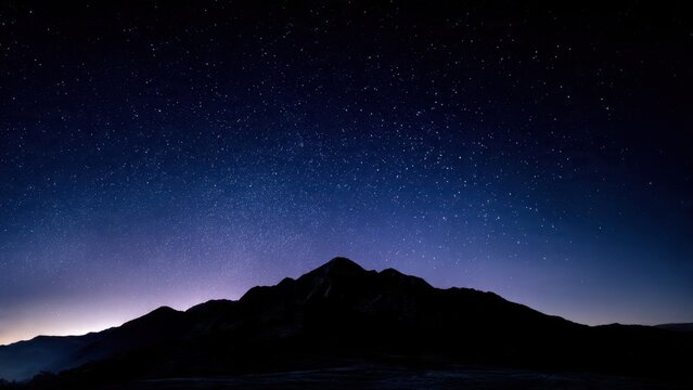 Night Sky Over Mountains