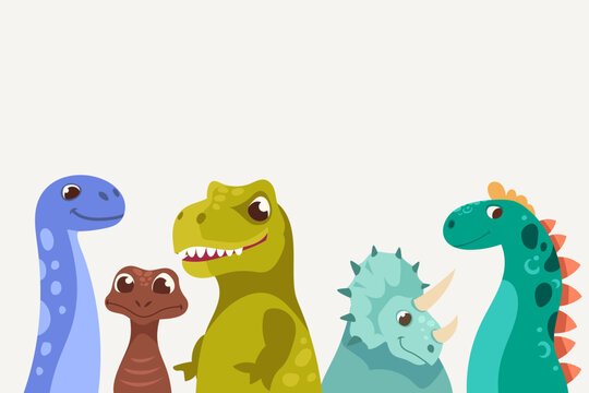 Dinosaurs. Vector cartoon illustration. Cartoon characters.