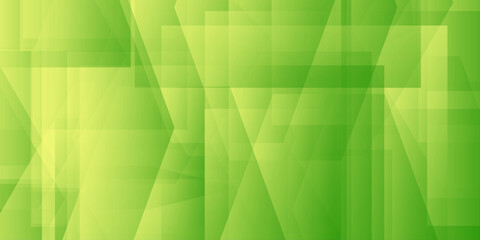Obraz premium abstract lime green geometric background with overlapping sharp transparent shapes and vibrant nature digital gradient