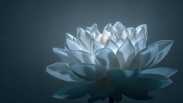 Serene Blue Lotus Flower Blooming in Soft Light.