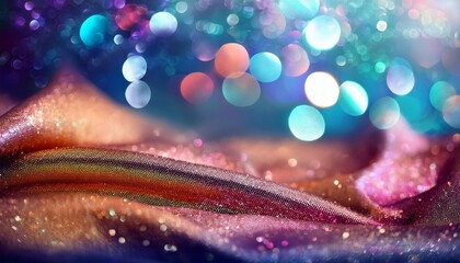 Abstract Colorful Fabric With Sparkles And Bokeh Background