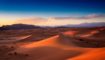 Fototapeta premium Desert Plateau At Dusk A Desert Plateau At Dusk With The Sky Tu