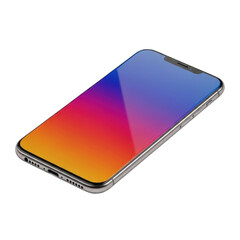 Modern frameless smartphone with gradient screen