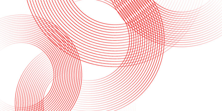 Abstract white background with red circle lines. Digital future technology concept. VERCTOR ILLUSTRATION EPS10