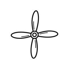 Simple illustration of a classic airplane propeller with four blades © Fahim
