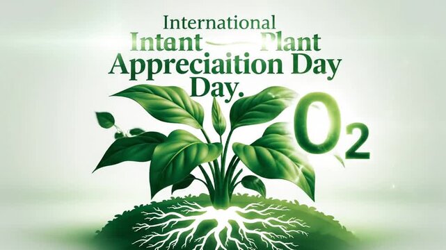 Vibrant green plant illustration for International Plant Appreciation Day O2
