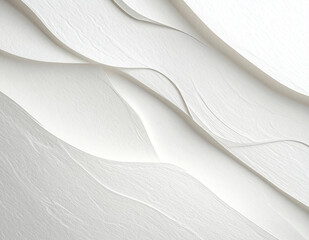 Abstract white paper layers with soft shadows and clean minimal texture, perfect background with copy space.