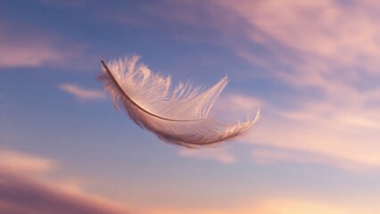 Delicate Feather Floating in the Sky