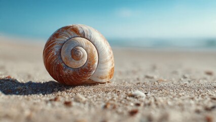 Seashell on a Sandy Beach