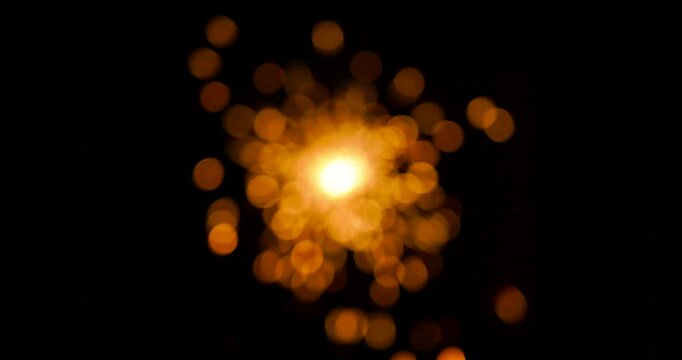 Real Authentic Sparkler Bokeh Blur Slow Motion Close Up Static Shot No People