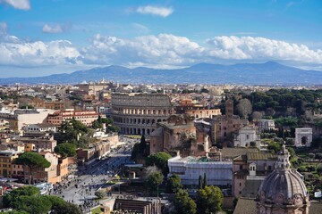 Fototapeta premium View of Rome from The Victor Emmanuel II National Monument.