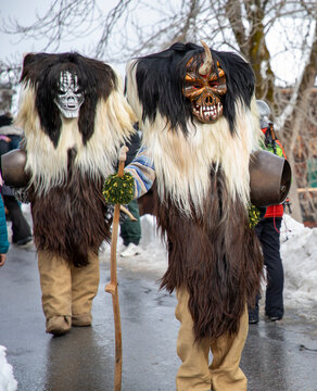 Tsch&auml;gg&auml;tt&auml; Carnival, Loetschental, Switzerland