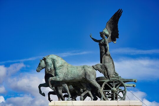 Goddess Victoria on a quadriga at The Victor Emmanuel II National Monument.