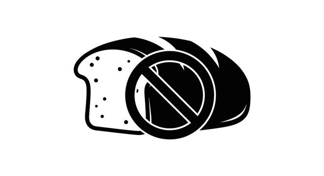 Bread Loaf with Prohibition Symbol Overlay.