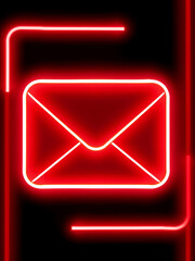 Glowing neon Email icon isolated on black background. HD Video motion graphic animation