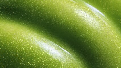 Fresh Green Bell Pepper Skin Texture Close-Up