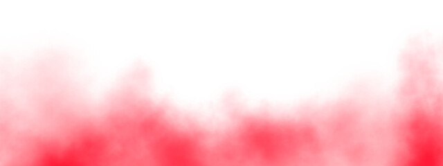 Realistic red smoke and cloud isolated on transparent background. Red fog overlay for cinematic and creative design projects. PNG image for compositing and graphics.