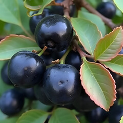 Group of black prunes