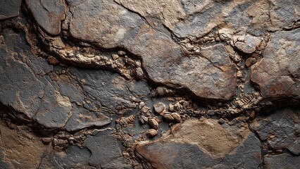 Rocky Texture with Cracks and Fossils